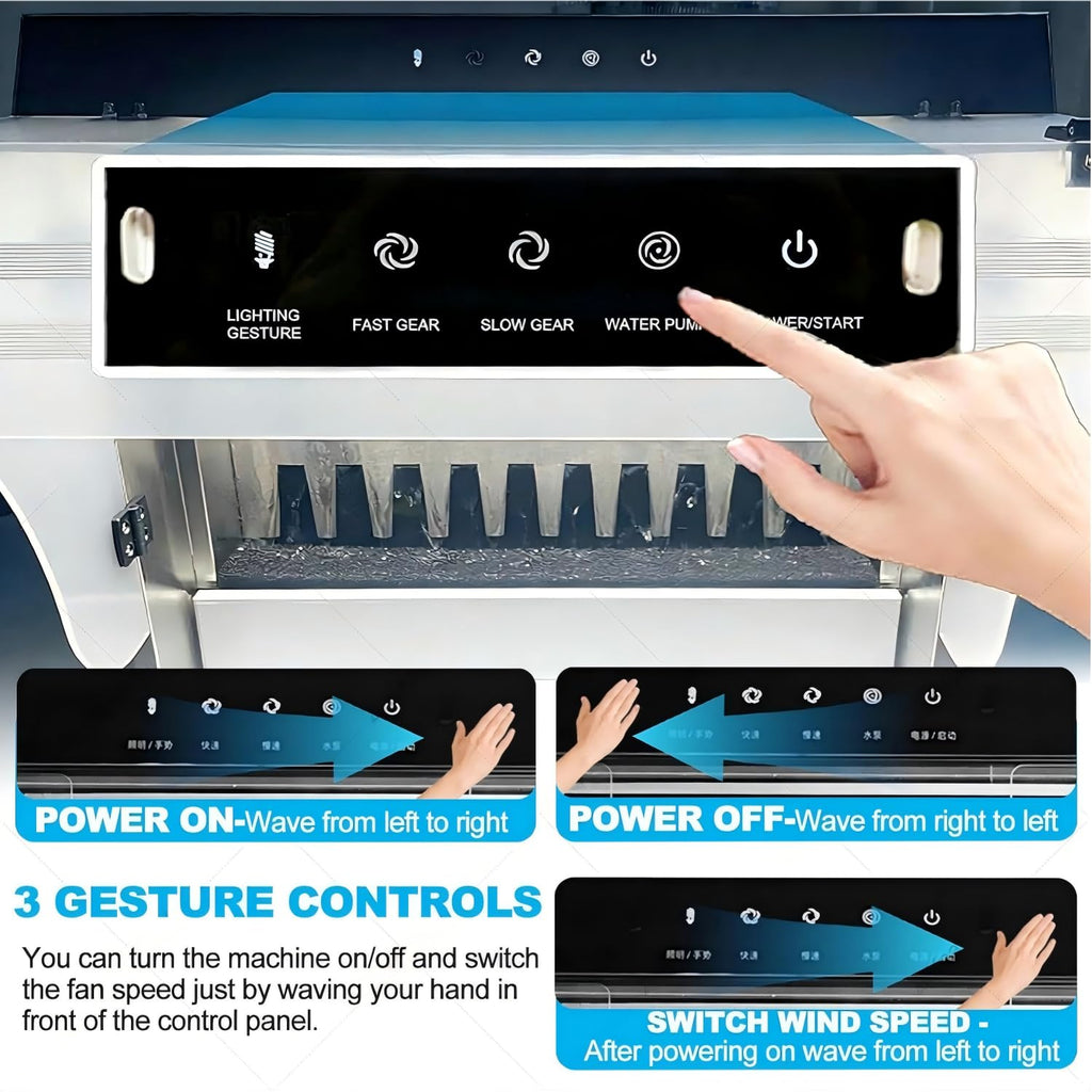 Airbrush Spray Booth with Waterfall Spray, Touch Control, Dual Filtration, 2200 L/H Flow, 3 LED Lights, Airflow Suction 1480m³/H for DIY Art Crafts Model Making