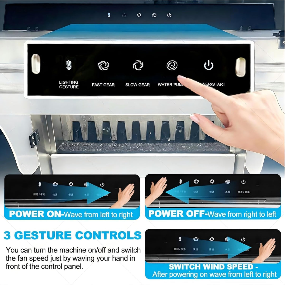Airbrush Spray Booth with Waterfall Spray, Touch Control, Dual Filtration, 2200 L/H Flow, 3 LED Lights, Airflow Suction 1480m³/H for DIY Art Crafts Model Making