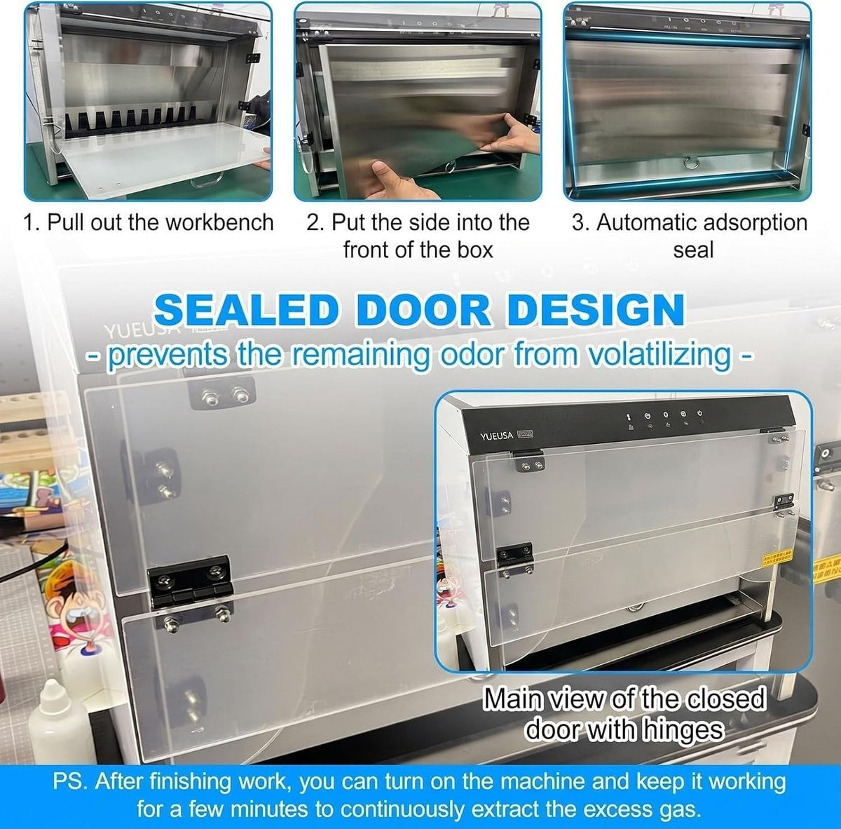 Spray Booth With Waterfall, Intelligent Water Curtain Paint Spray Booth，With Touch Control & Dual Filtration, 2200 L/H Flow & 3 Led Lights, Airflow Suction Max 1480m³/H For DIY Art, Crafts, Model