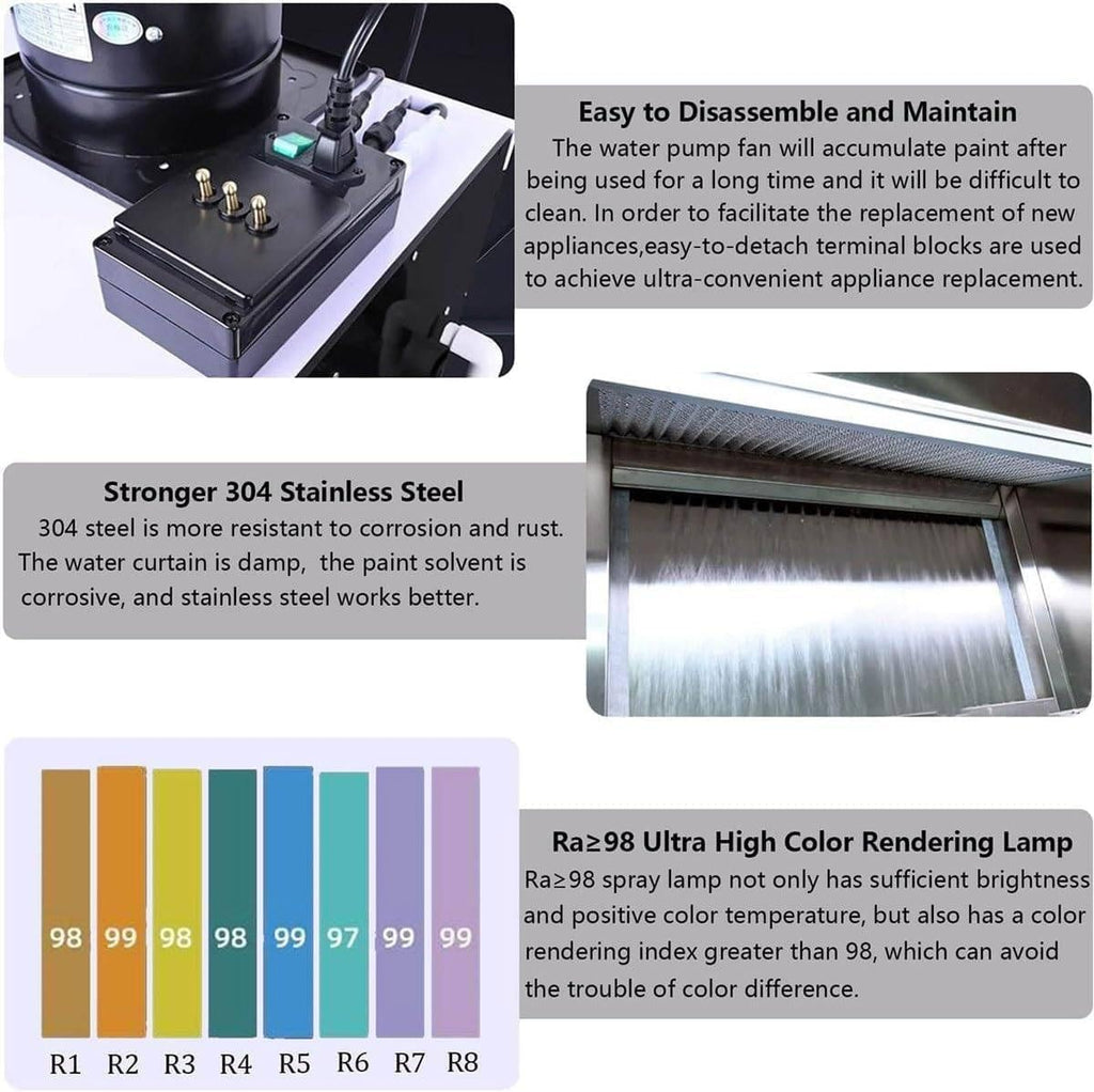 Airbrush Spray Booth with Led Lights & Exhaust,58cm Craft Table for Model Painting,Art Projects and Hobbyists Ideal for Art Projects & Hobbyists (22.8in Long)