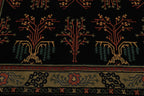 9x12 Black Hand Tufted Wool Oriental Rug Featuring a Traditional Arts & Crafts Pattern