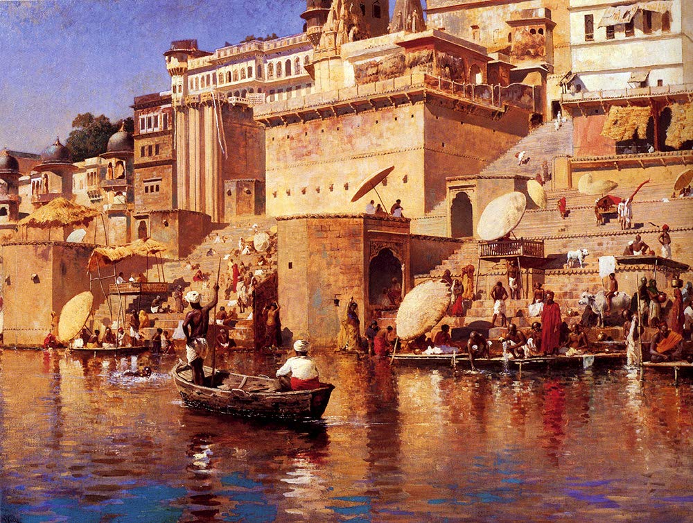 Toperfect Oil Painting Handmade $50-$2000 by College Teachers - Wall Art Decor - 15 Wall Painting on Canvas - Craftsman Selling Cases By A Teak Wood Building Ahmedabad Indian Edwin Lord Weeks -Size3
