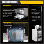 Waterfall Spray Booth for Airbrush, Touch Control & Dual Filtration, 2200 L/H Flow, 3 LED Lights, Max Airflow 1480m³/H, Ideal for DIY Art, Crafts & Models