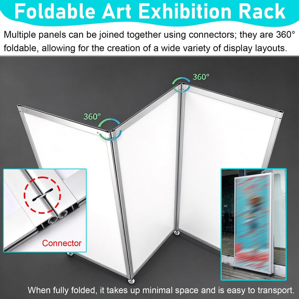64 72 80 88 96 inch Tall Art Painting Exhibition Wall Rack Floor Standing