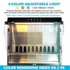 Airbrush Spray Booth with Waterfall Spray, Touch Control, Dual Filtration, 2200 L/H Flow, 3 LED Lights, Airflow Suction 1480m³/H for DIY Art Crafts Model Making