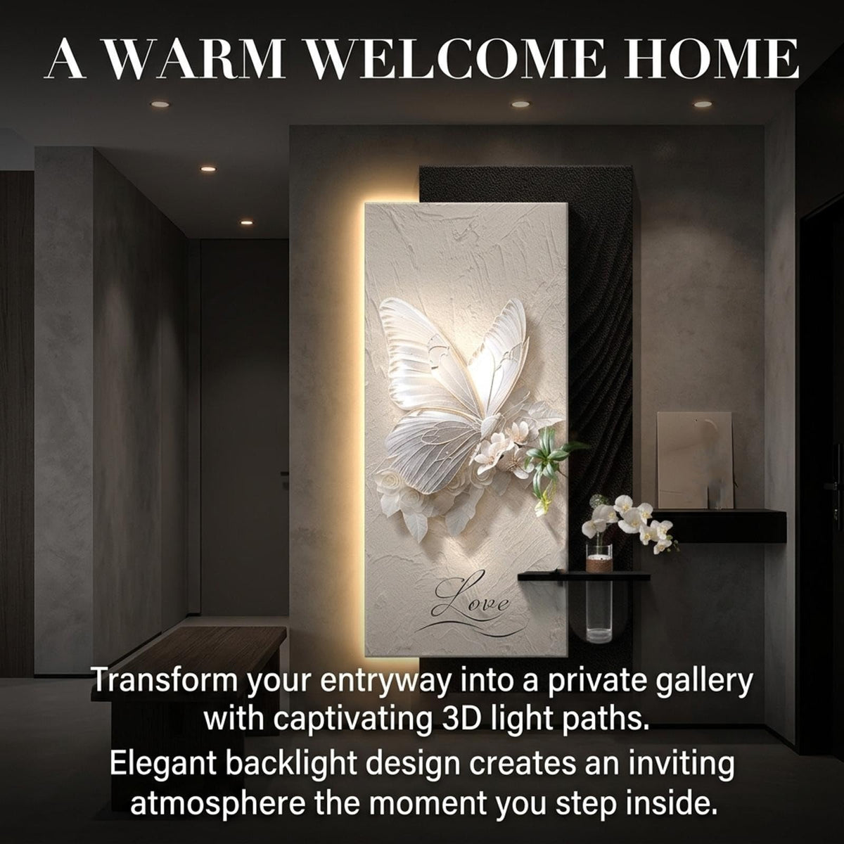 ZAHINWIE 3D LED Wall Art Decor, Sandstone Relief Sculpture, Mural