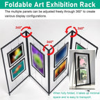 1 3 5 7 Pack Freestanding Artwork Exhibition Rack with Wire Rope/ Hooks