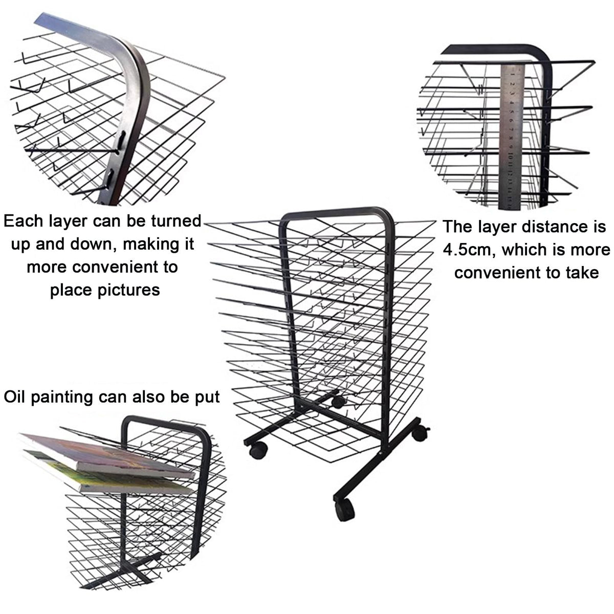 Air-Dry Easel,Desktop Art Drying and Display Rack for Classroom Painting Crafts Storage