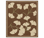 WD Ginkgo Art & Crafts Green Modern Wool Area Rug for Living Room and Bedroom, 9X9