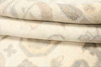 8'1''x10 Hand Knotted Ivory Gray Oushak Wool Traditional Arts & Crafts Washed Out Area Rug for Living Room, Kitchen, Bedroom, Home Office, Dining Room