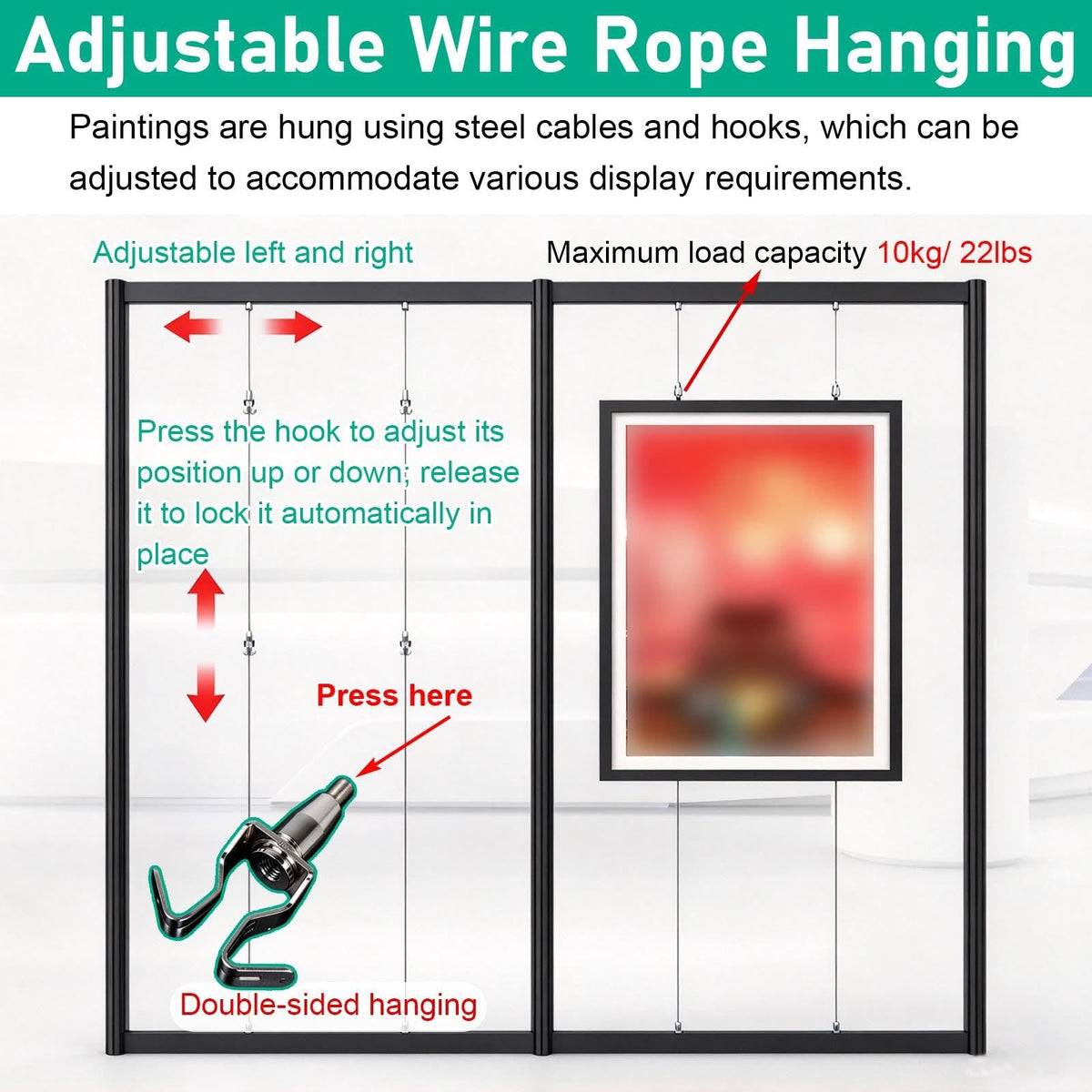 4 6 8 10 Pack Double-Sided Painting Display Panel Stand with Hooks