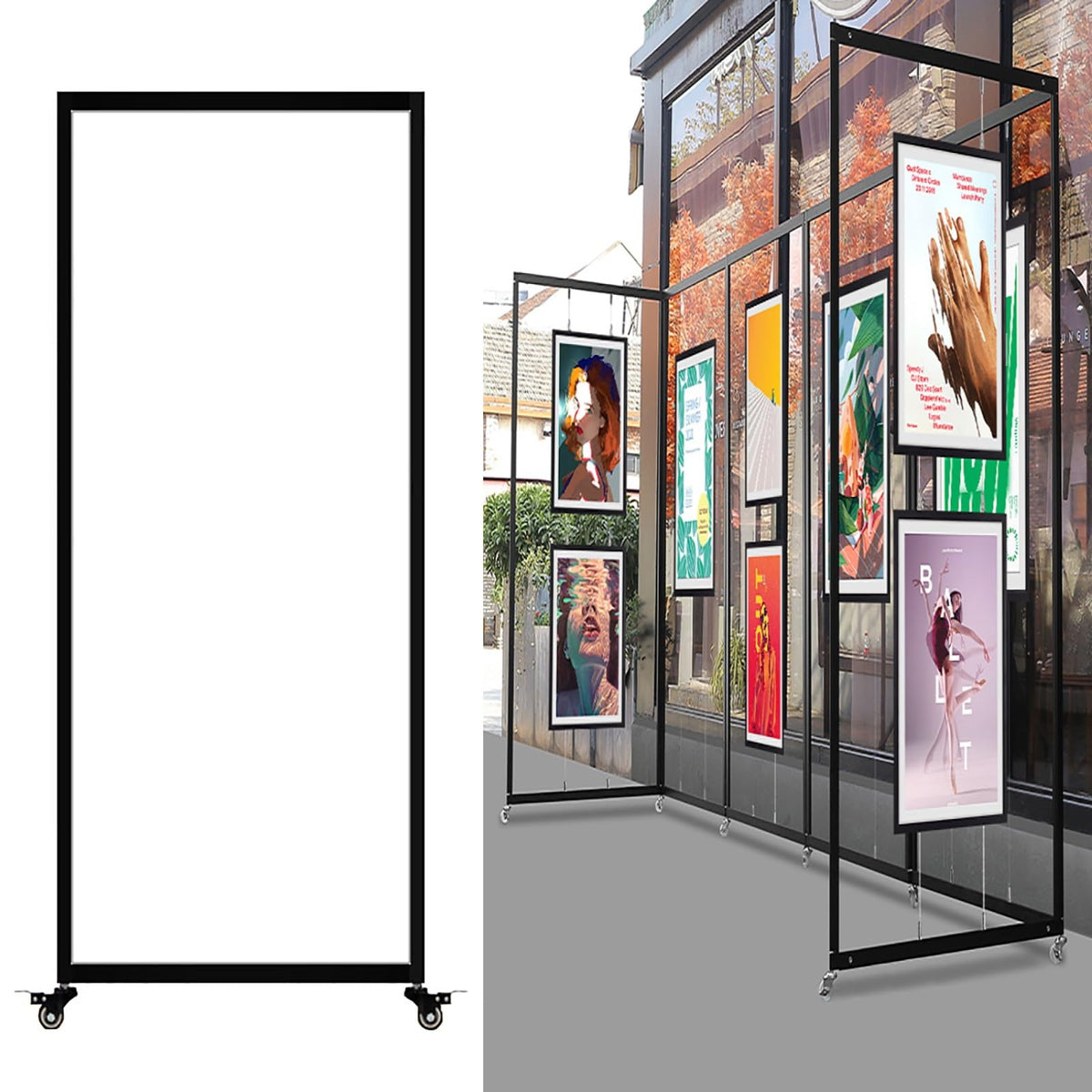 Adjustable Folding Display Rack for Art Exhibitions, Aluminum Advertising Stand, Freestanding Display Racks for Gallery, Craft Fair, Trade Show - 3pcs, 120x200cm (47.2x78.7in)