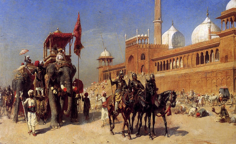 Toperfect Oil Painting Handmade $50-$2000 by College Teachers - Wall Art Decor - 15 Wall Painting on Canvas - Craftsman Selling Cases By A Teak Wood Building Ahmedabad Indian Edwin Lord Weeks -Size3