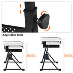 Adjustable Drawing Table with Storage Drawers Art & Craft Desk with Stool Size: 120.5 x 60 x (69.5-92.5cm) Perfect for Artists and Creatives