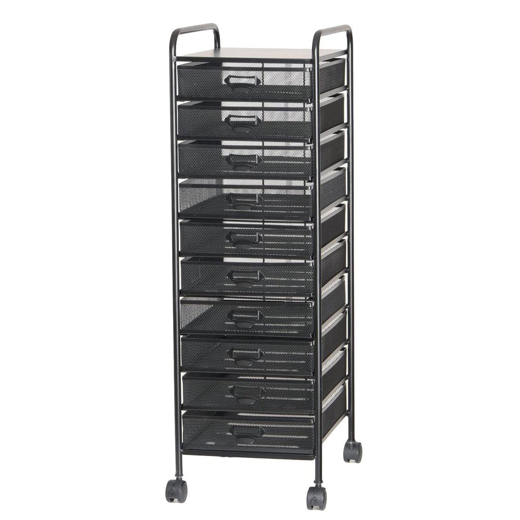 Storage Shelf-Rolling File Cabinet Utility Cart for Office/Home Organization High Capacity Metal Mesh Tool Box Storage Art Craft Organizer on Wheels（Black,35x47