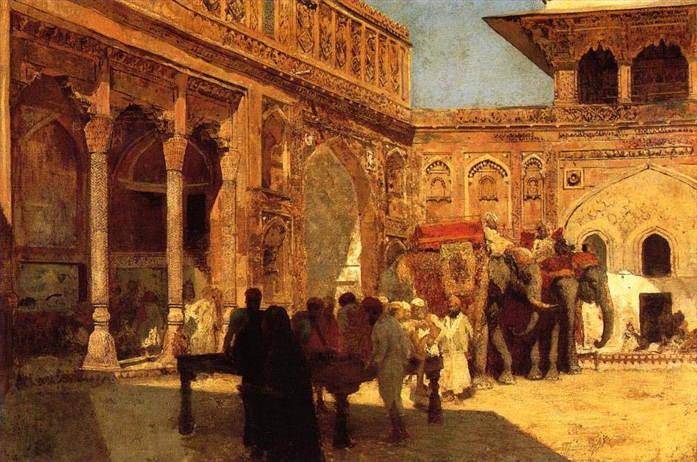 Toperfect Oil Painting Handmade $50-$2000 by College Teachers - Wall Art Decor - 15 Wall Painting on Canvas - Craftsman Selling Cases By A Teak Wood Building Ahmedabad Indian Edwin Lord Weeks -Size3