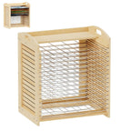 Wooden Art Drying Rack with 15 Adjustable Metal Shelves, Versatile Desktop and Wall-Mount Easel for Efficient Drying, Organizing, and Storing Canvas Artworks and Craft Projects