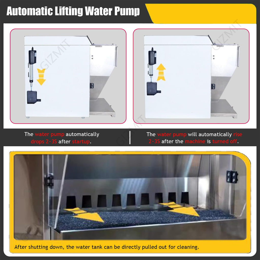 Waterfall Spray Booth for Airbrush, Touch Control & Dual Filtration, 2200 L/H Flow, 3 LED Lights, Max Airflow 1480m³/H, Ideal for DIY Art, Crafts & Models