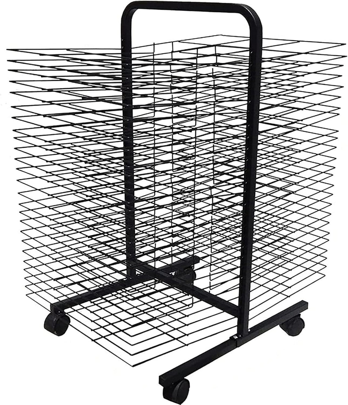 50-Layer Sturdy Metal Art Drying Rack for Classroom & Studio - Space-Saving Canvas Organizer, Perfect for Schools, Artists, Painting, and Craft Projects