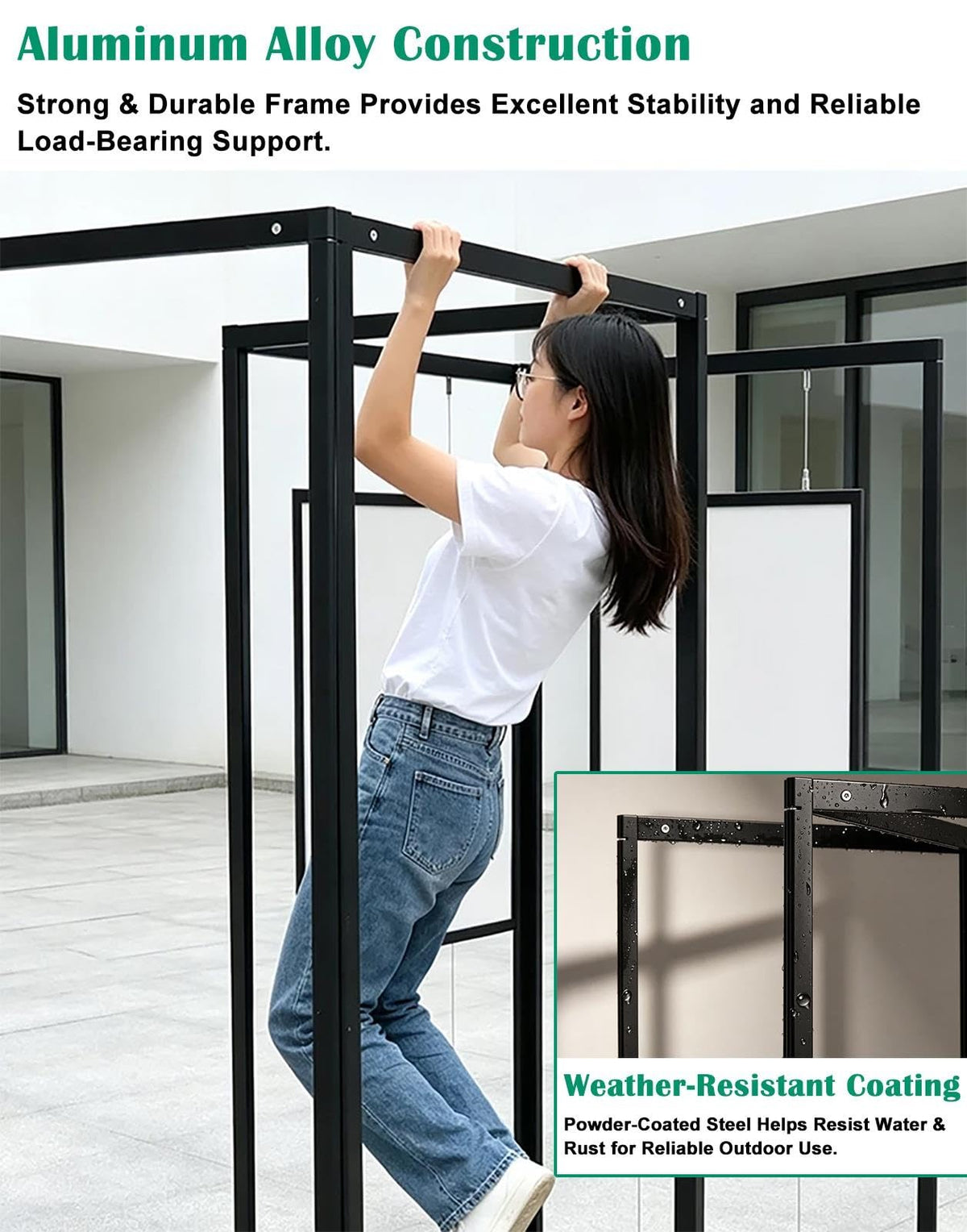 6 Pack Picture Display Panels, Portable Folding Art Rack with Casters