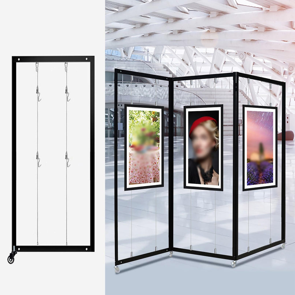 SARKEY Movable Folding Display Rack, Painting Show Stand, Poster Holder, Portable Art Publicity Display Board, Advertising Partition, for Art Gallery, Craft Fair, Booth(5pcs,100x250cm/39.4x98.4in)