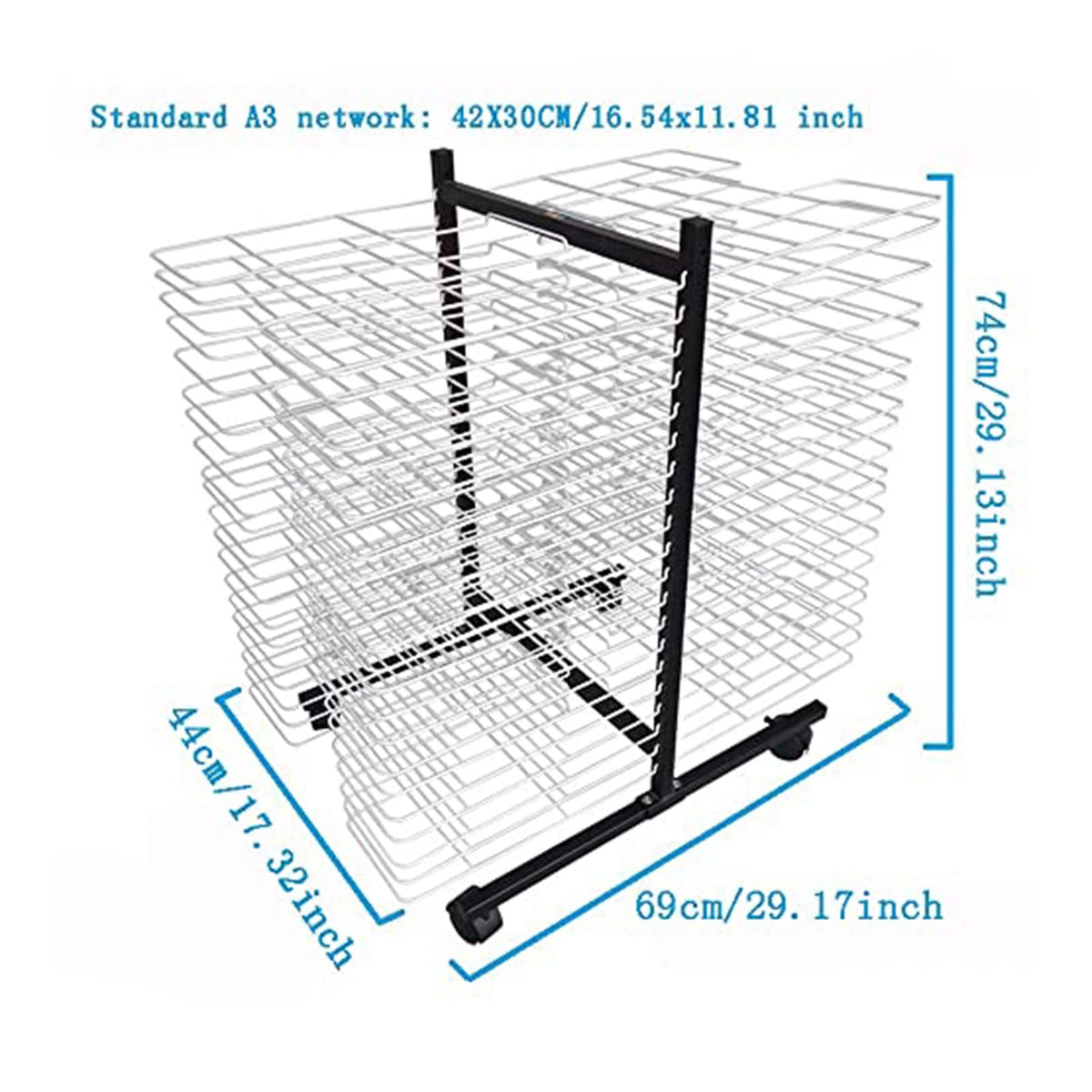 40-Layer Art Drying Rack for Classroom & Crafts - Space-Saving Shelf for Painting Storage Solution for Schools & Art Clubs 2.5cm Thick Shelves