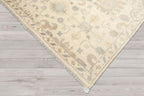 8'1''x10 Hand Knotted Ivory Gray Oushak Wool Traditional Arts & Crafts Washed Out Area Rug for Living Room, Kitchen, Bedroom, Home Office, Dining Room