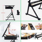 Adjustable Drafting Table with Storage, Tiltable Craft Desk for Home Office Art Projects, Maple Panel Drawing Desk