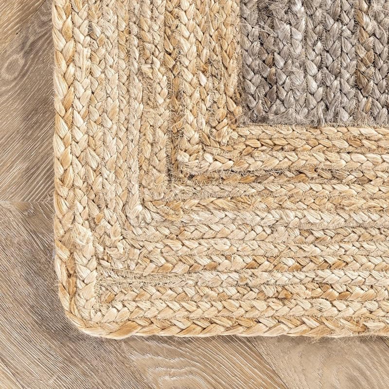 9' x 12' Jute Runner Rug | Inner Gray Crafted Setting Warm