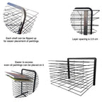 Wall-Mounted Art Drying Rack for Paintings and Crafts, Sturdy Steel Construction with Foldable Shelves, Ideal for A3 Paper and Efficient Airflow, Perfect for Art Studios and Classrooms