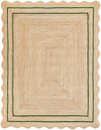 12' x 15' Jute Area Rug | Green Border Crafted Layer Inviting