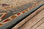 8x10 Hand Tufted Hand Made 100% Wool Arts and Craft Transitional Oriental Area Rug Beige,Blue Color