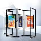 SARKEY Movable Folding Display Rack, Painting Show Stand, Poster Holder, Portable Art Publicity Display Board, Advertising Partition, for Art Gallery, Craft Fair, Booth(5pcs,100x250cm/39.4x98.4in)