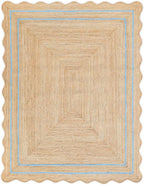 Sky Blue Border Jute Area Rug | Crafted Inviting | 8' x 14'