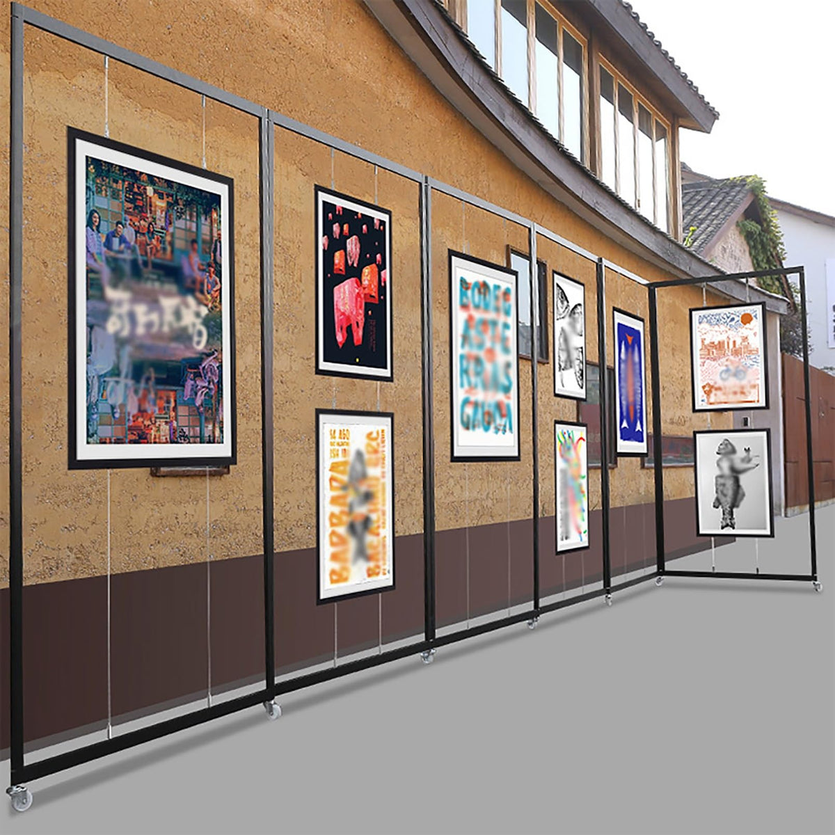 SARKEY Folding Exhibition Display Rack, Publicity Work Holder, Painting Show Stand, Portable Art Publicity Display Board, for Art Gallery, Craft Fair, Booth(5pcs,100x250cm/39.4x98.4in)
