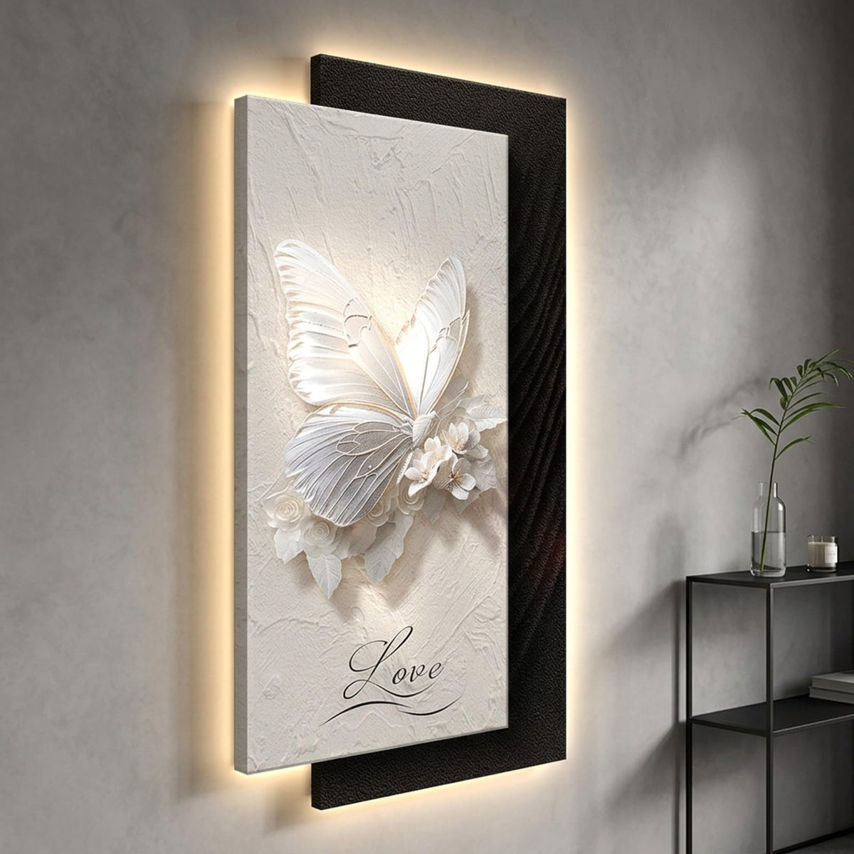 ZAHINWIE 3D LED Wall Art Decor, Sandstone Relief Sculpture, Mural