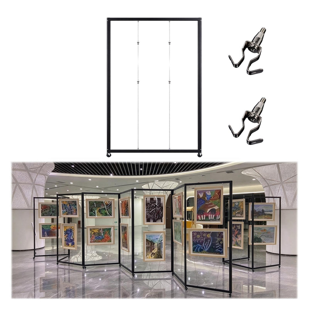Aluminum Art Display Panels Floor Standing Art Show 64 72 80 88 96 in Tall