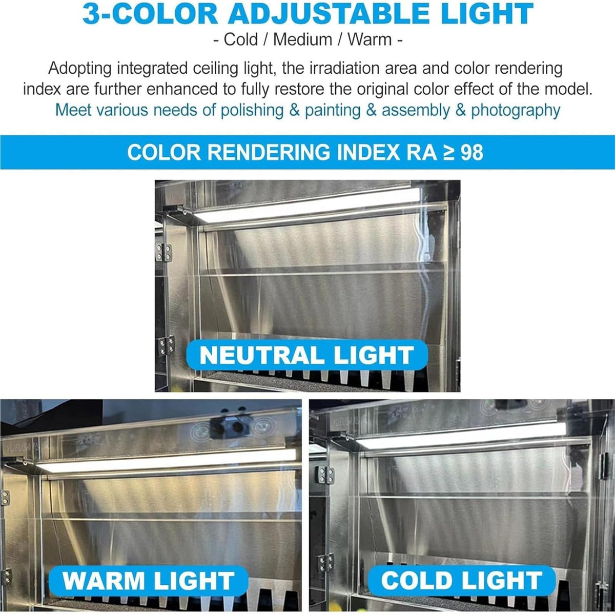 Water Curtain Airbrush Spray Booth, Touch Control with Waterfall Exhaust System – 3 Color LED Lights, Ideal for DIY Art, Crafts, Models, Cakes, and Nails