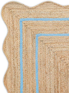Sky Blue Border Jute Area Rug | Crafted Inviting | 8' x 14'