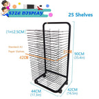 Stackable Wire Art Drying Rack with Wheels - Mobile Metal Steel Shelves for Classrooms & Art Studios 4-Tier 30-Inch Canvas Storage & Display Solution for Crafts & Artwork,25 Shelves