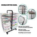 All-Steel Double-Sided Art Drying Rack, 50 Shelves - Versatile Paper Drying Rack for Home, Classroom & Schools – Perfect for Paintings, Drawings & Crafts (26 Layers)