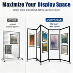 5 Panle Movable Folding Display Rack for Painting/ Art/ Craft Exhibition