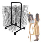 50-Layer Sturdy Metal Art Drying Rack for Classroom & Studio - Space-Saving Canvas Organizer, Perfect for Schools, Artists, Painting, and Craft Projects