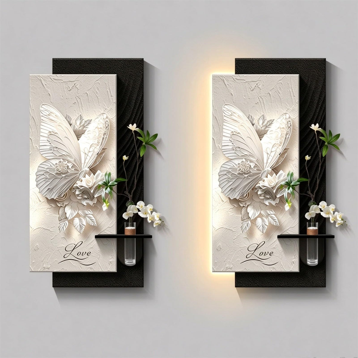 ZAHINWIE 3D LED Wall Art Decor, Sandstone Relief Sculpture, Mural