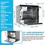 Airbrush Spray Booth with Waterfall Spray, Touch Control, Dual Filtration, 2200 L/H Flow, 3 LED Lights, Airflow Suction 1480m³/H for DIY Art Crafts Model Making