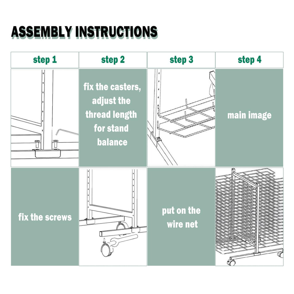 All-Steel Double-Sided Art Drying Rack, 50 Shelves - Versatile Paper Drying Rack for Home, Classroom & Schools – Perfect for Paintings, Drawings & Crafts (26 Layers)
