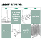 All-Steel Double-Sided Art Drying Rack, 50 Shelves - Versatile Paper Drying Rack for Home, Classroom & Schools – Perfect for Paintings, Drawings & Crafts (26 Layers)