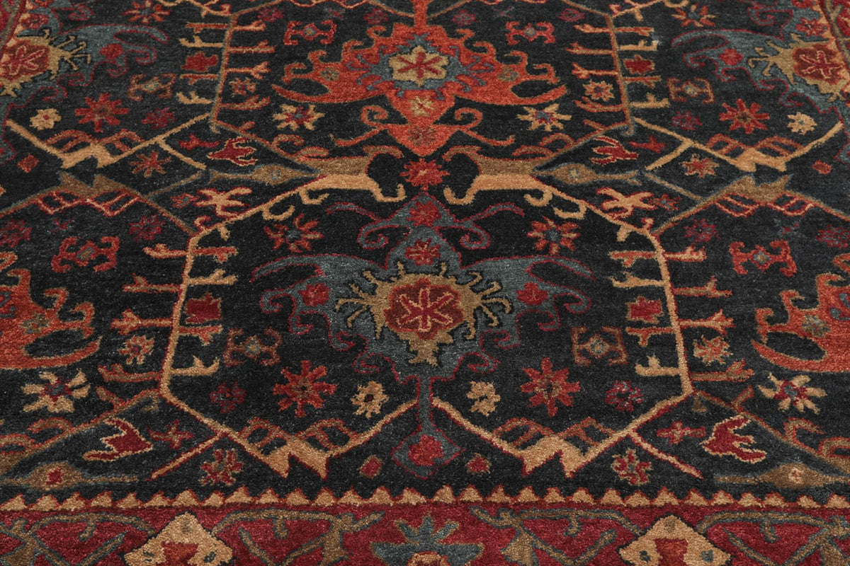 8x10 ft Rectangular Hand Tufted Handmade 100% Wool Arts & Crafts Oriental Area Rug Dark Blue,Wine Color Indoor Rug for Living Room, Kitchen, Bedroom, Home Office, Dining Room