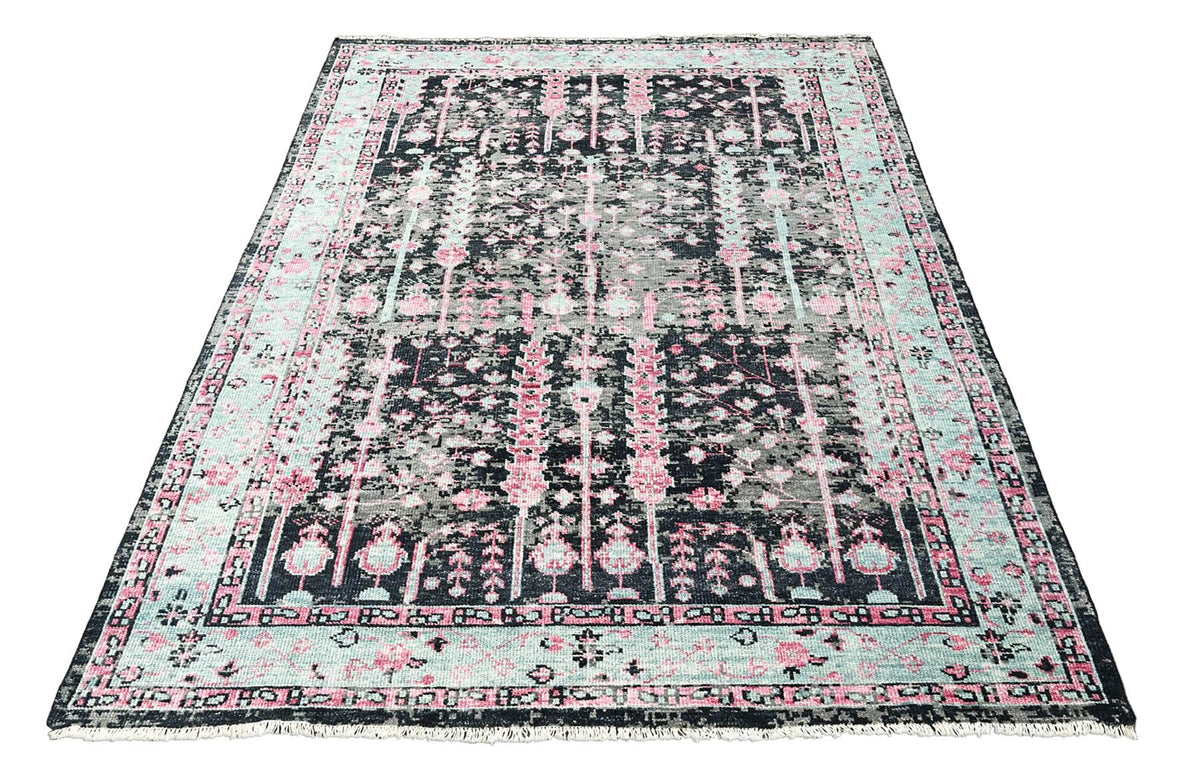 9'4''x12'11'' Hand Knotted Arts & Crafts 100% Wool Indo Oushak Traditional Oriental Area Rug Black,Gray Color