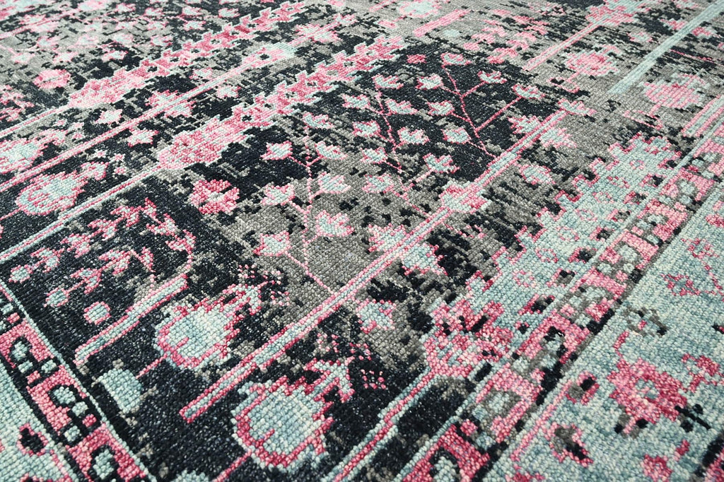 9'4''x12'11'' Hand Knotted Arts & Crafts 100% Wool Indo Oushak Traditional Oriental Area Rug Black,Gray Color